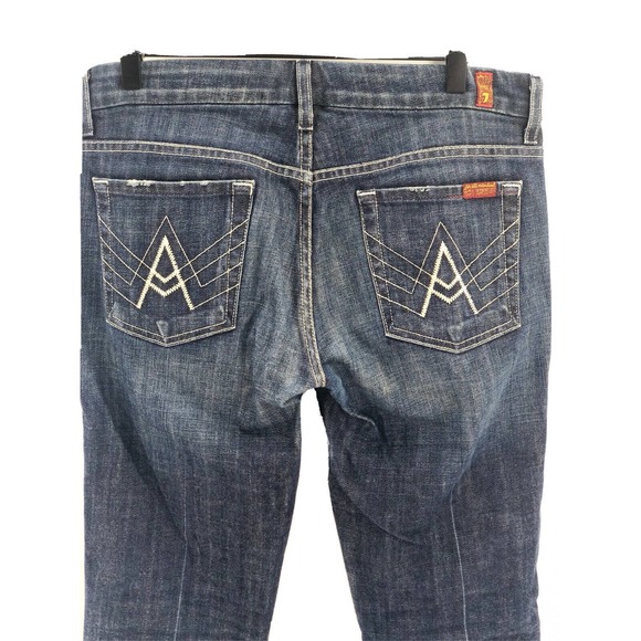7 For All Mankind Womens Size 29 Mid-Rise Bootcut Jeans A-Pocket Medium Wash - Picture 6 of 8